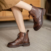 Chunky Wingtip Schuhe Carving Brogue Ankle Boot Kaffee/Braun/Grün